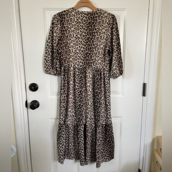 Zara Tiered Leopard Print Midi Dress - Picture 5 of 8